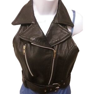 Women's M Cropped Leather Vest